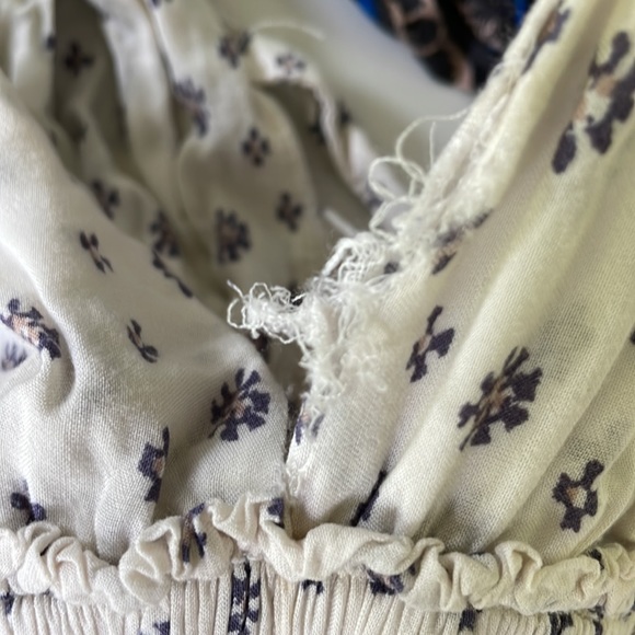 FREE PEOPLE Walking Through Dreams A-line dress size L white blue sleeveless - Picture 11 of 11